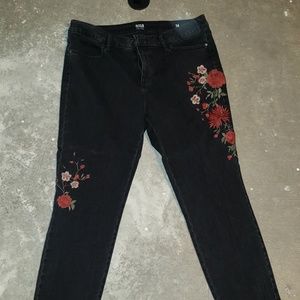 Black Jean with embroider